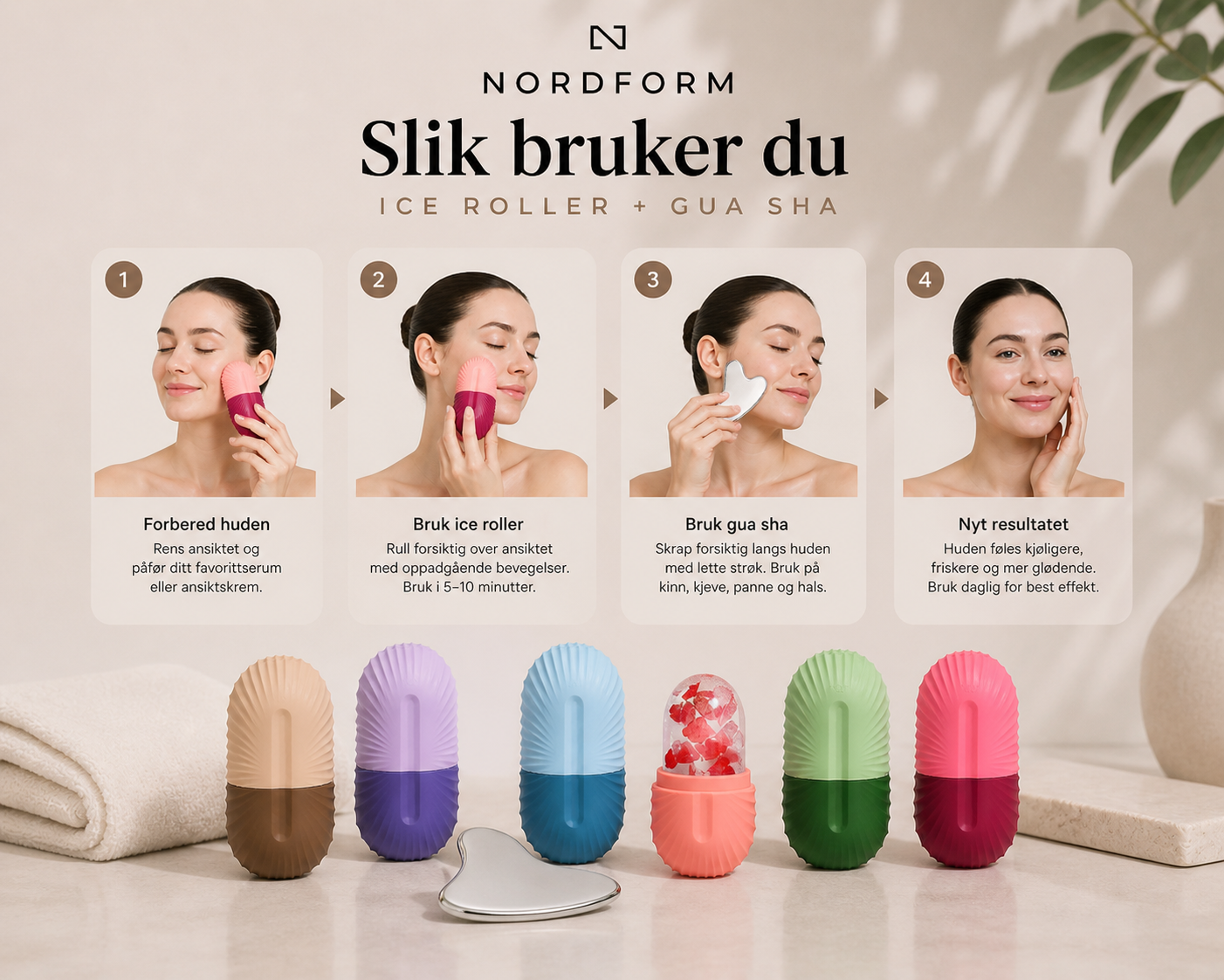 NordForm Glow Duo – Ice Roller + Gua Sha