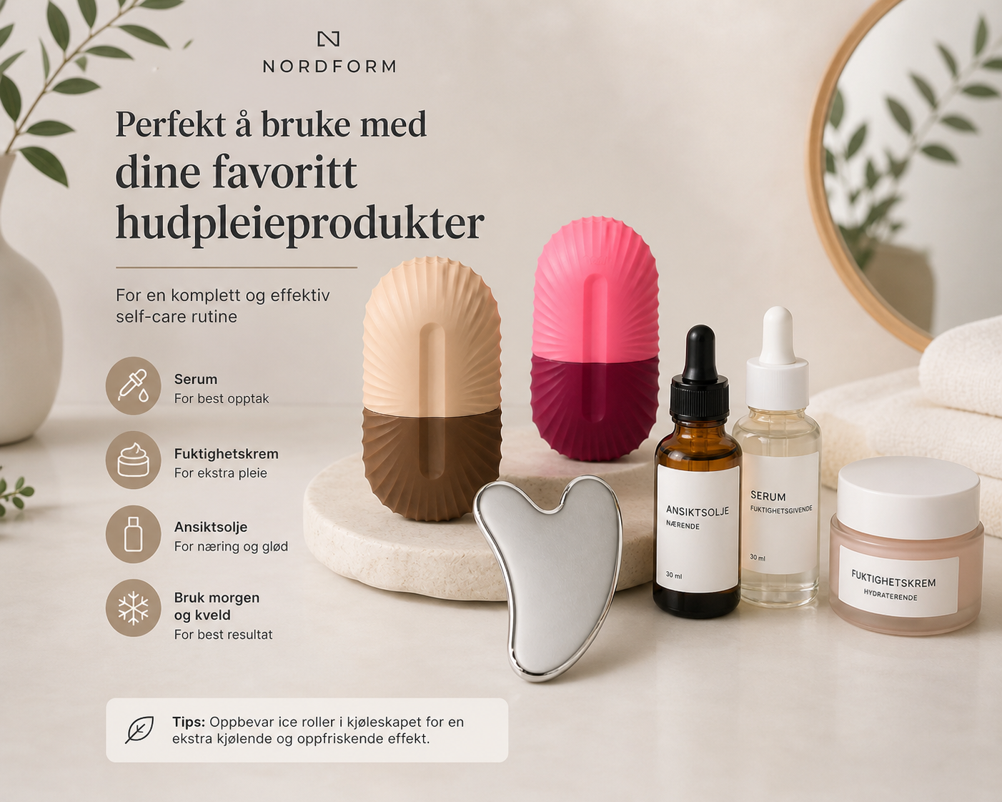 NordForm Glow Duo – Ice Roller + Gua Sha